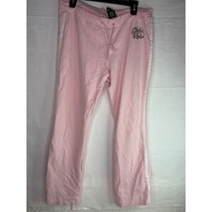 Arizona Jean Company Pink Girls Rule Y2K Sweatpants XL Side Stripe Cotton